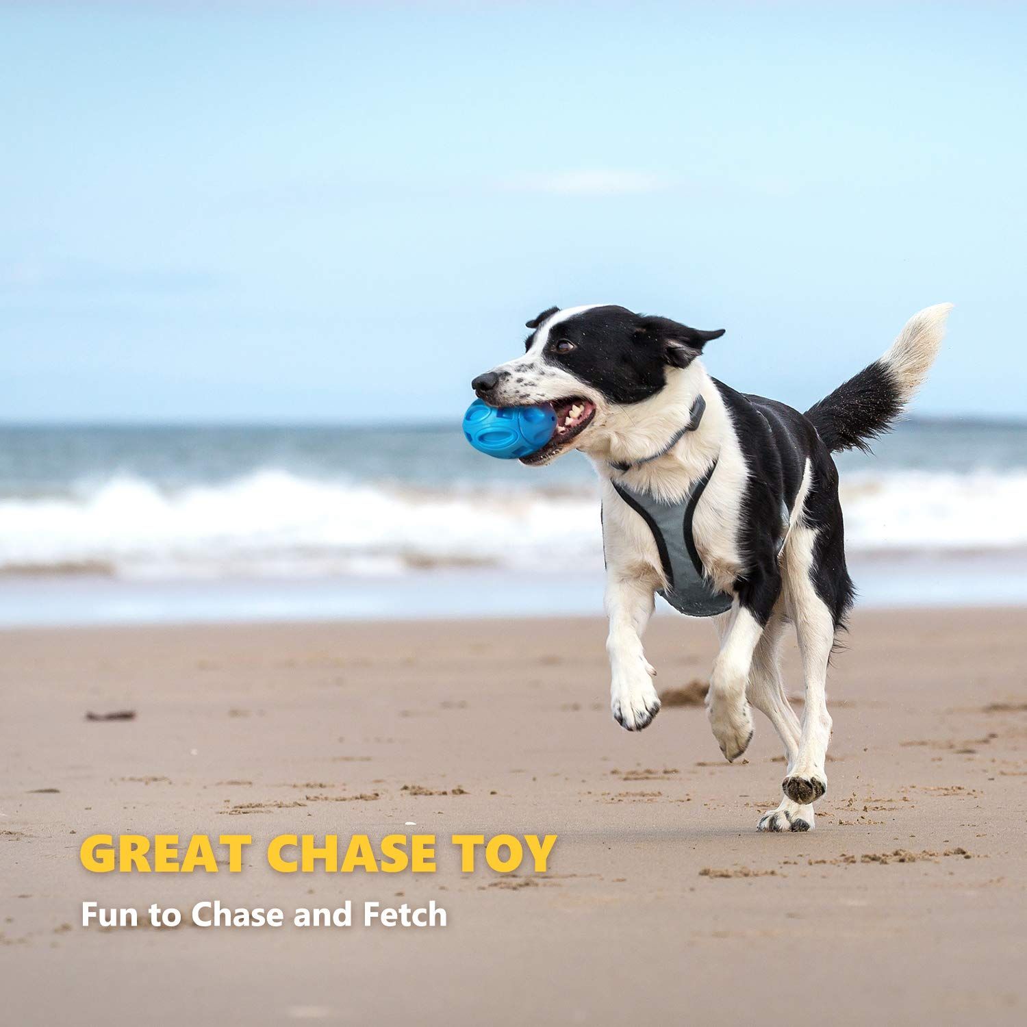 Squeaky Dog Toys for Aggressive Chewers: Rubber Puppy Chew Ball with Squeaker view 3