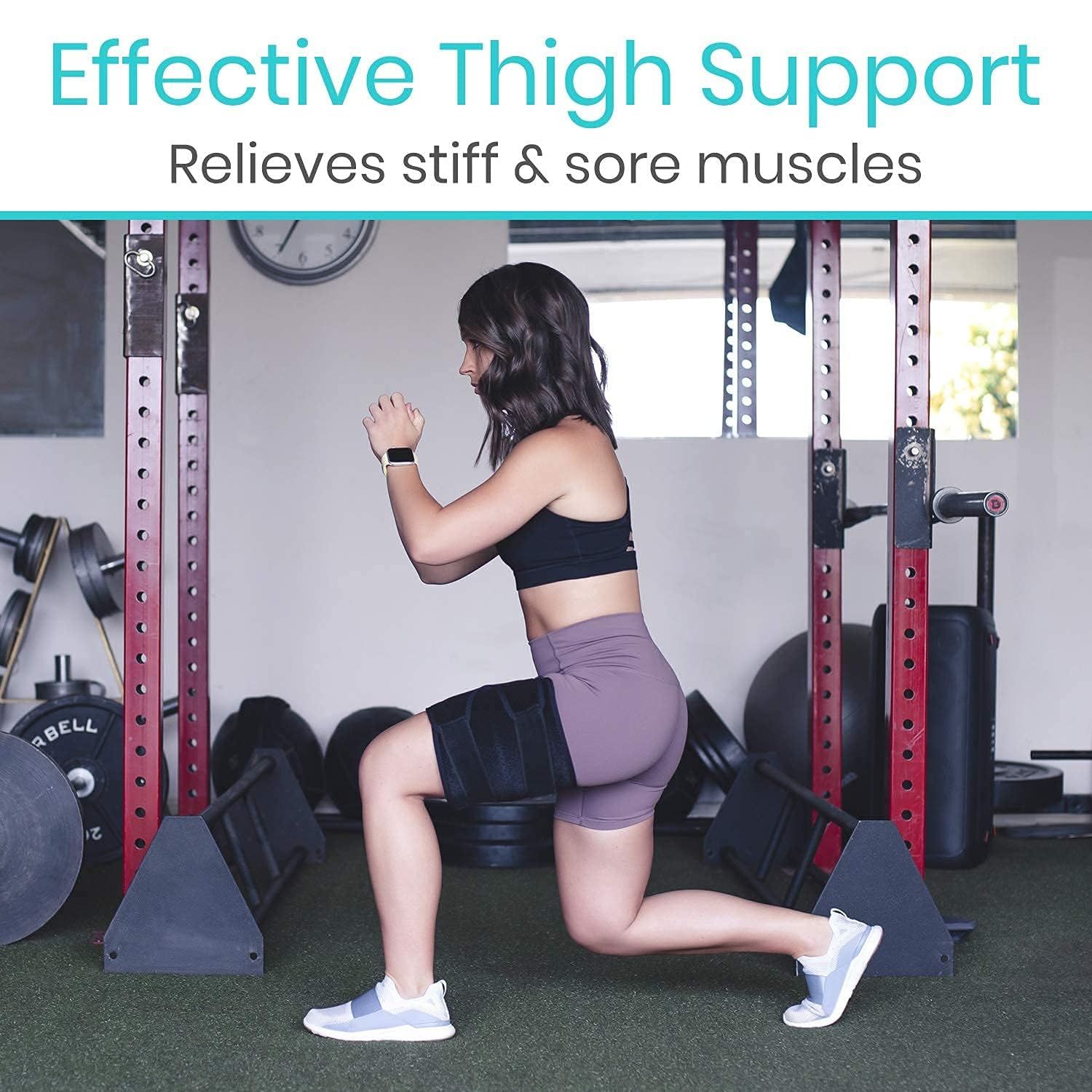Thigh Brace - Hamstring Quad Wrap - Adjustable Compression Sleeve Support for view 2