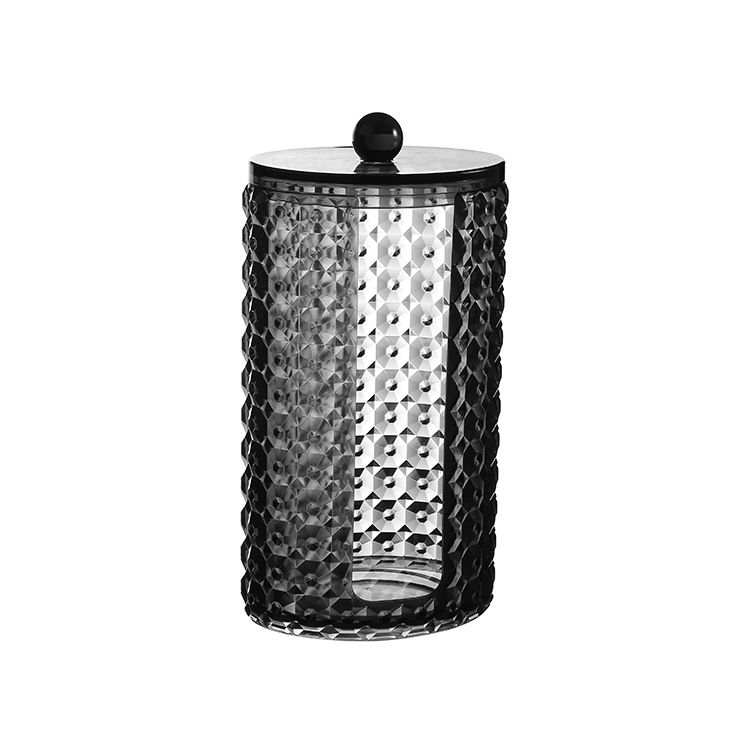 Black acrylic diamond pattern lipstick holder