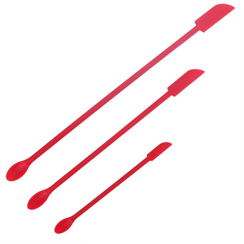 3PCS Set Silicone Spatula Soft Flexible Portable Long Handle Small Scraper view 3