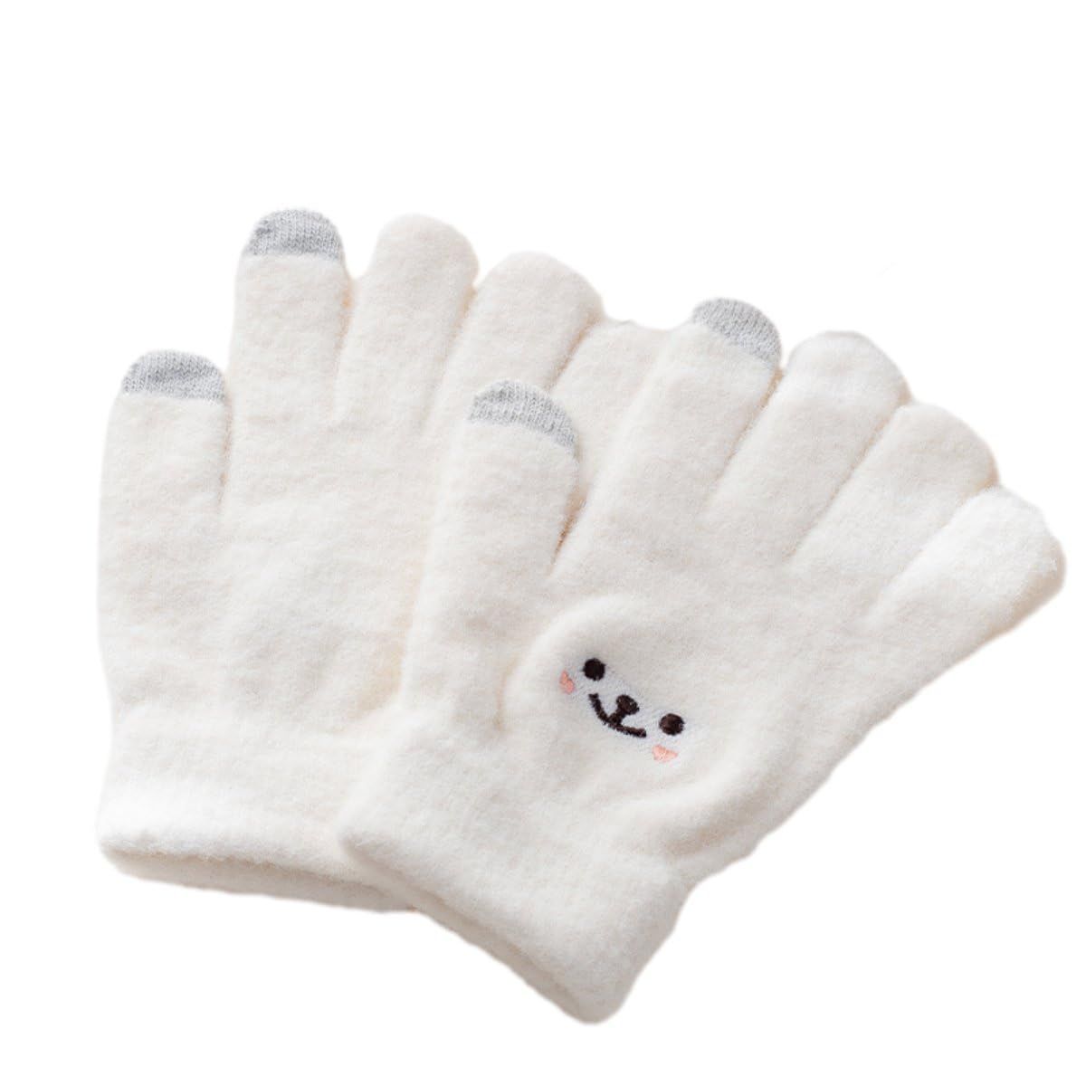 Cold-proof and warm touch screen cycling typing knitted cute cartoon view 2