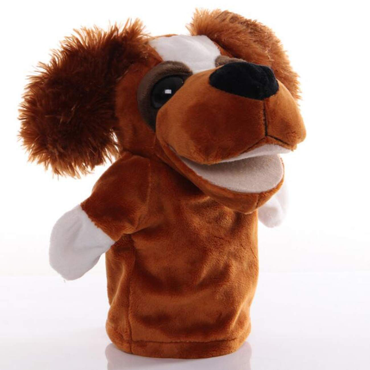 Plush dog, puppy, open mouth, hands, puppy, children's animal toy view 2