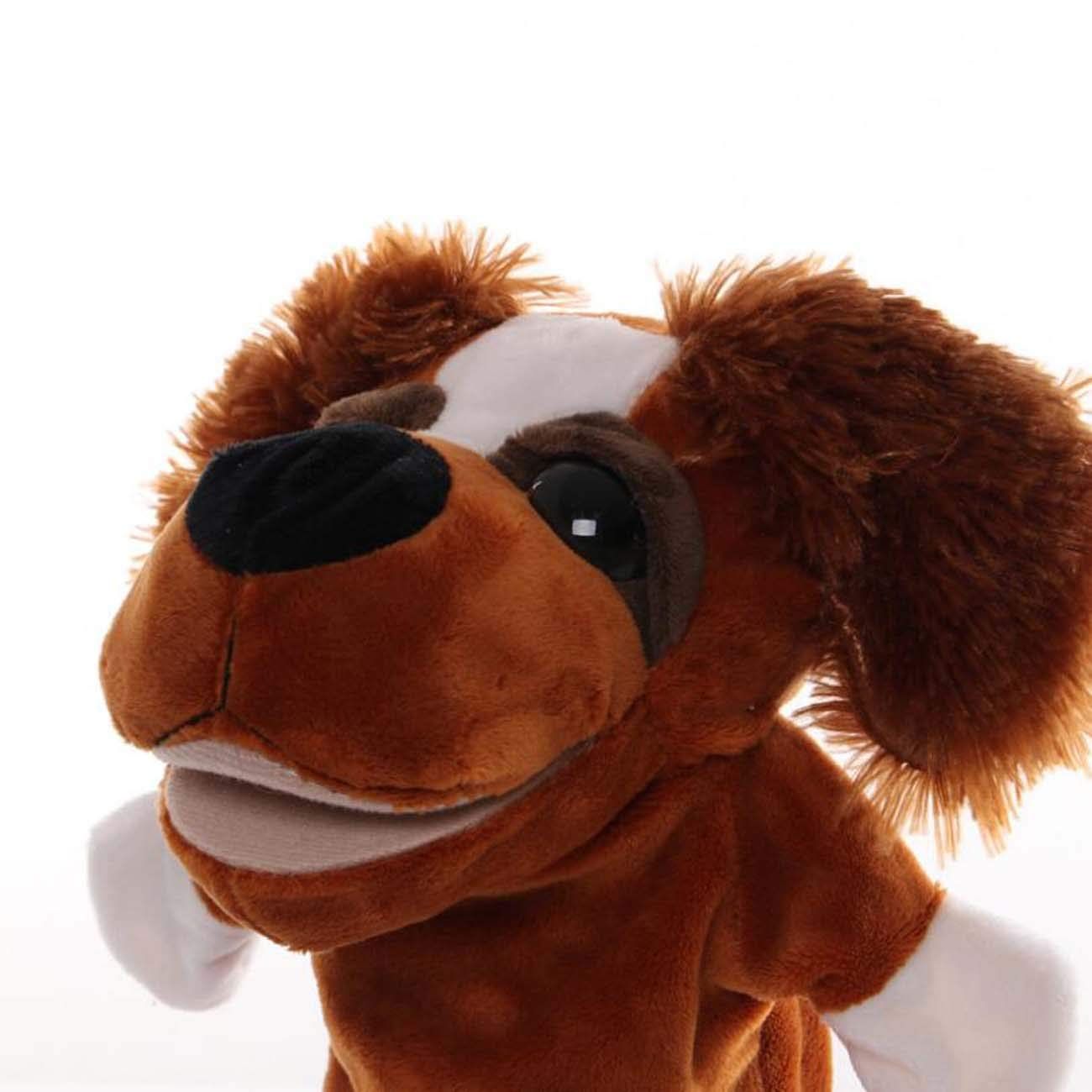Plush dog, puppy, open mouth, hands, puppy, children's animal toy view 4