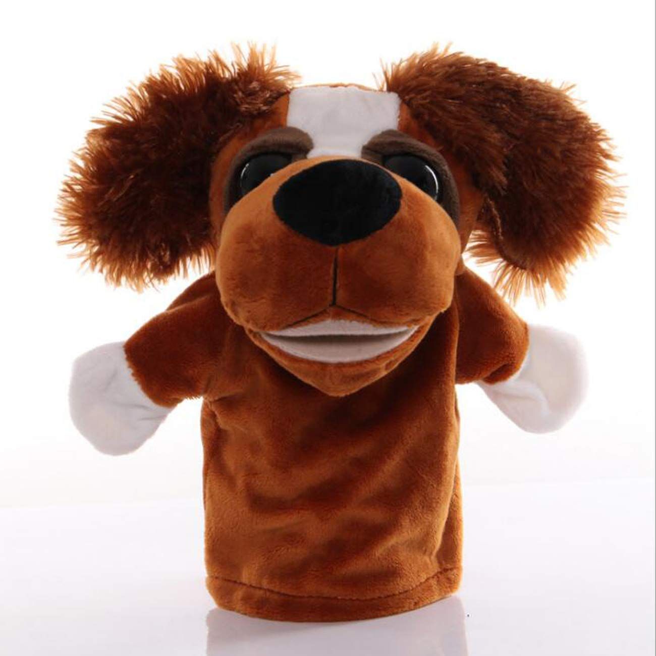 Plush dog, puppy, open mouth, hands, puppy, children's animal toy view 5