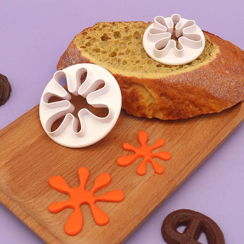 2PCS Paint Cookie Mold Splatter Fondant Mold for Cake Cupcake Decoration view 4