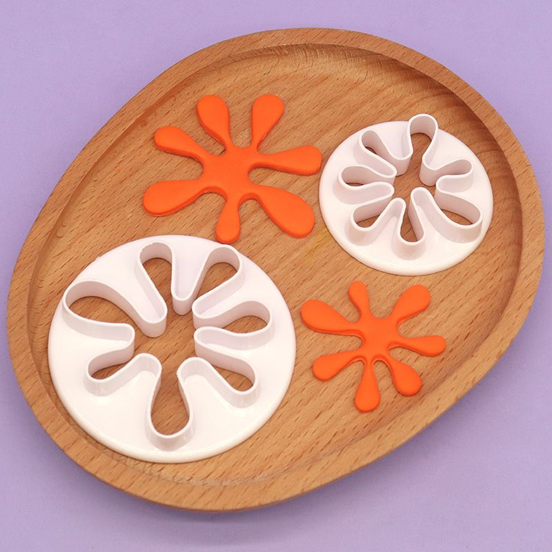 2PCS Paint Cookie Mold Splatter Fondant Mold for Cake Cupcake Decoration view 5