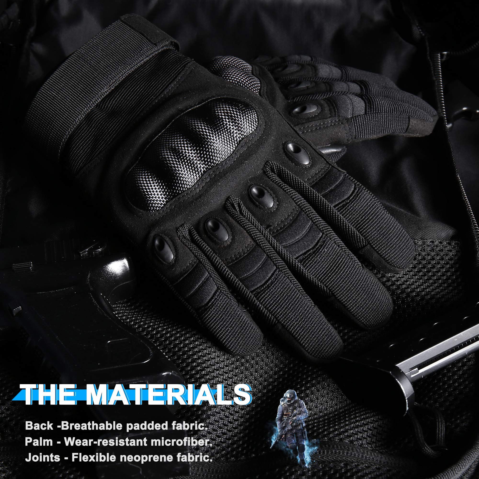 Outdoor gloves, men's half finger, carbon fiber shell, anti cutting view 4
