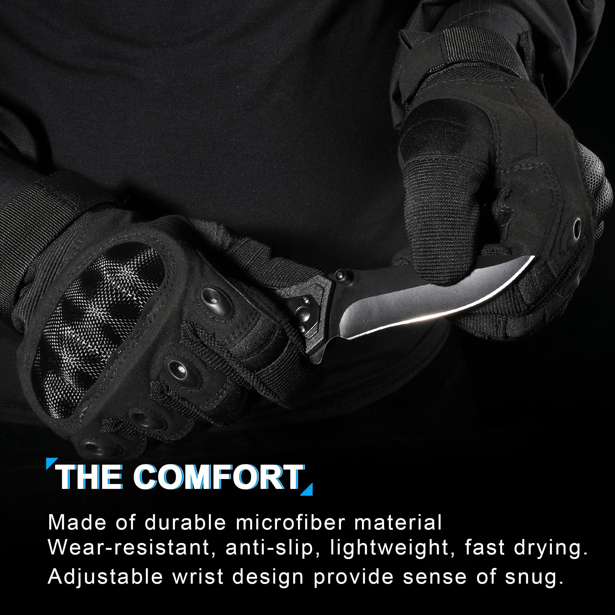 Outdoor gloves, men's half finger, carbon fiber shell, anti cutting view 5