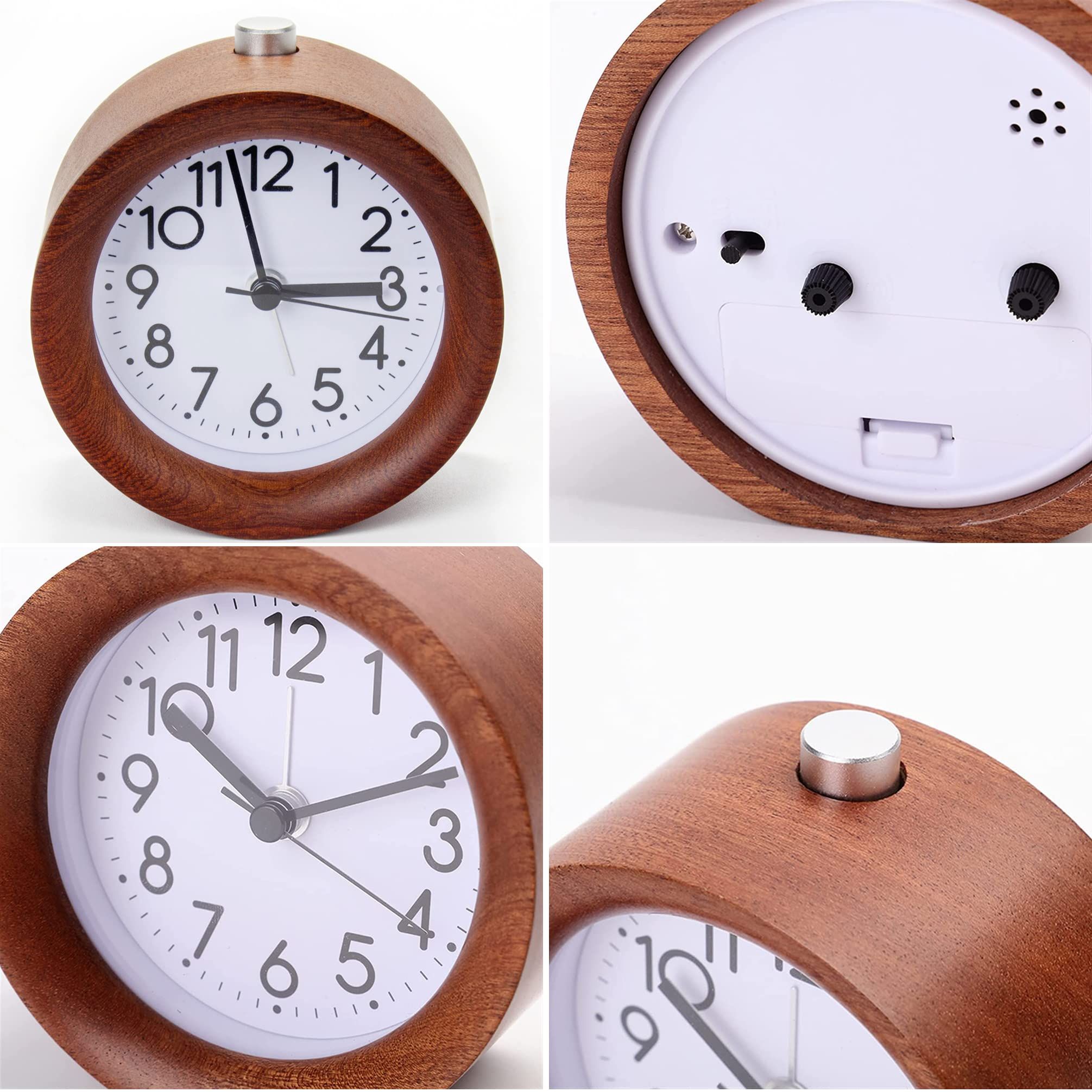 aboveClock Wooden Alarm Clock Bedside view 2