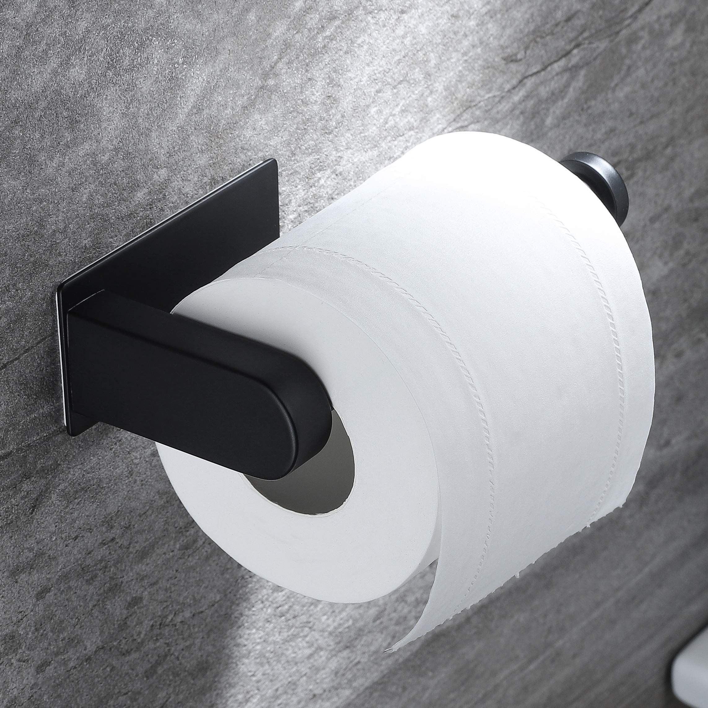 Toilet Paper Holder Self Adhesive - Black Toilet Roll Holder Adhesive Toilet view 3