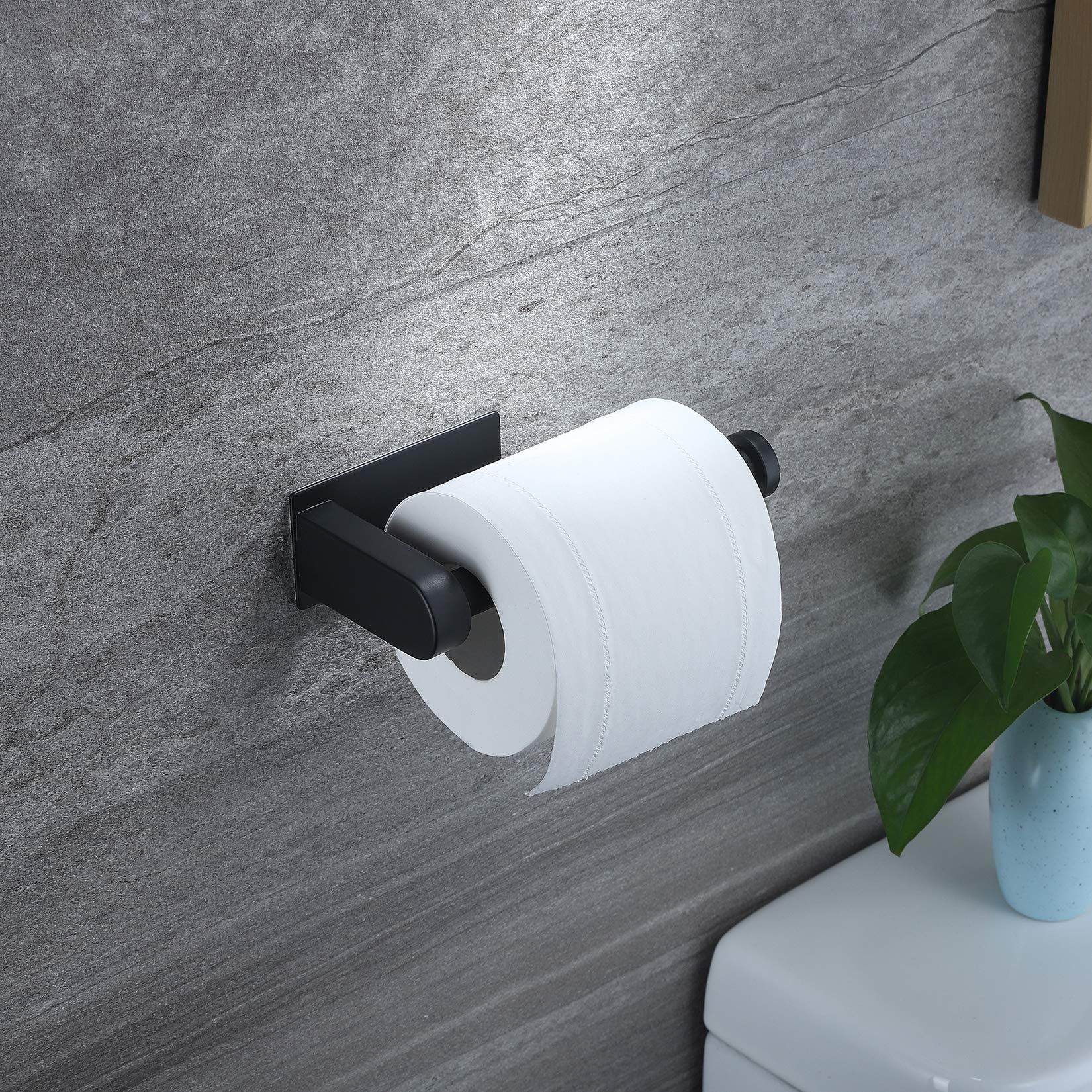 Toilet Paper Holder Self Adhesive - Black Toilet Roll Holder Adhesive Toilet view 4