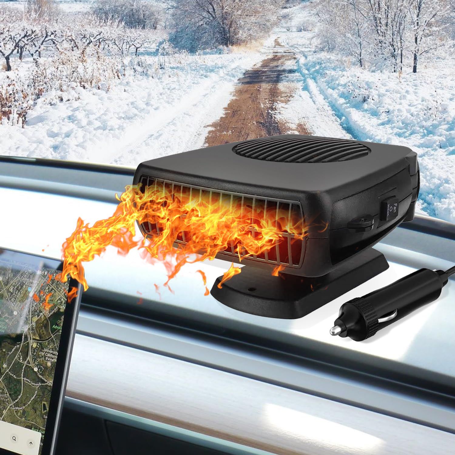 12V car heater, electric heater, car heater, 12Vcar windshield defroster, cold view 2