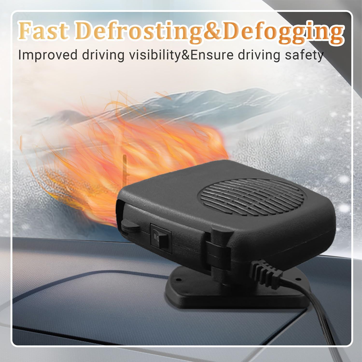 12V car heater, electric heater, car heater, 12Vcar windshield defroster, cold view 3