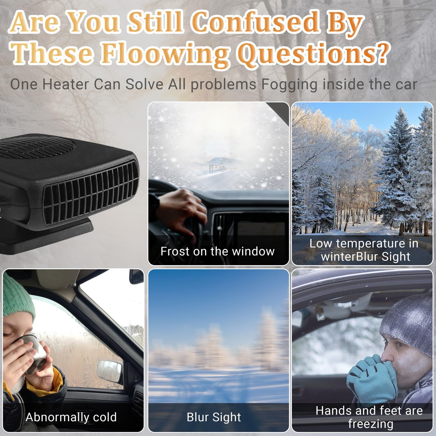 12V car heater, electric heater, car heater, 12Vcar windshield defroster, cold view 4