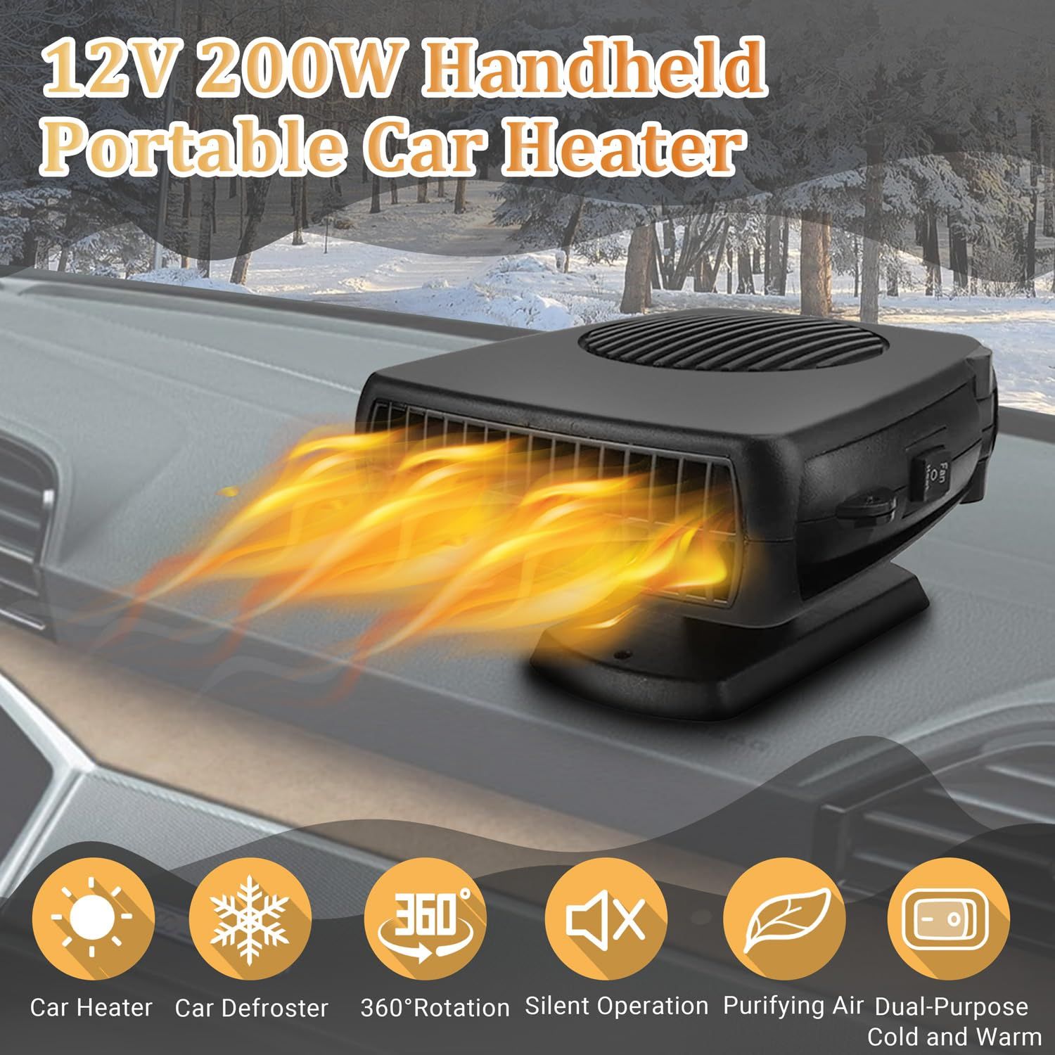 12V car heater, electric heater, car heater, 12Vcar windshield defroster, cold view 5