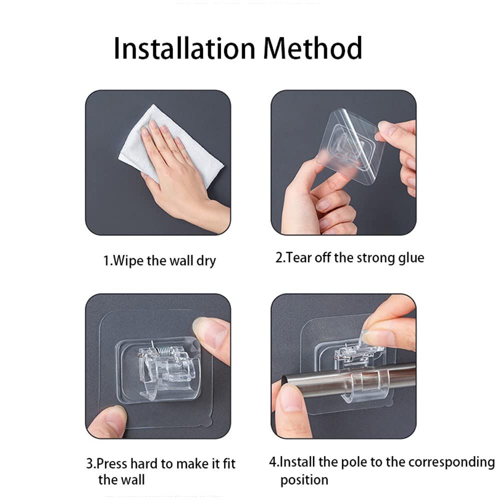 Non drilling curtain rod bracket Non drilling self-adhesive curtain rod view 4
