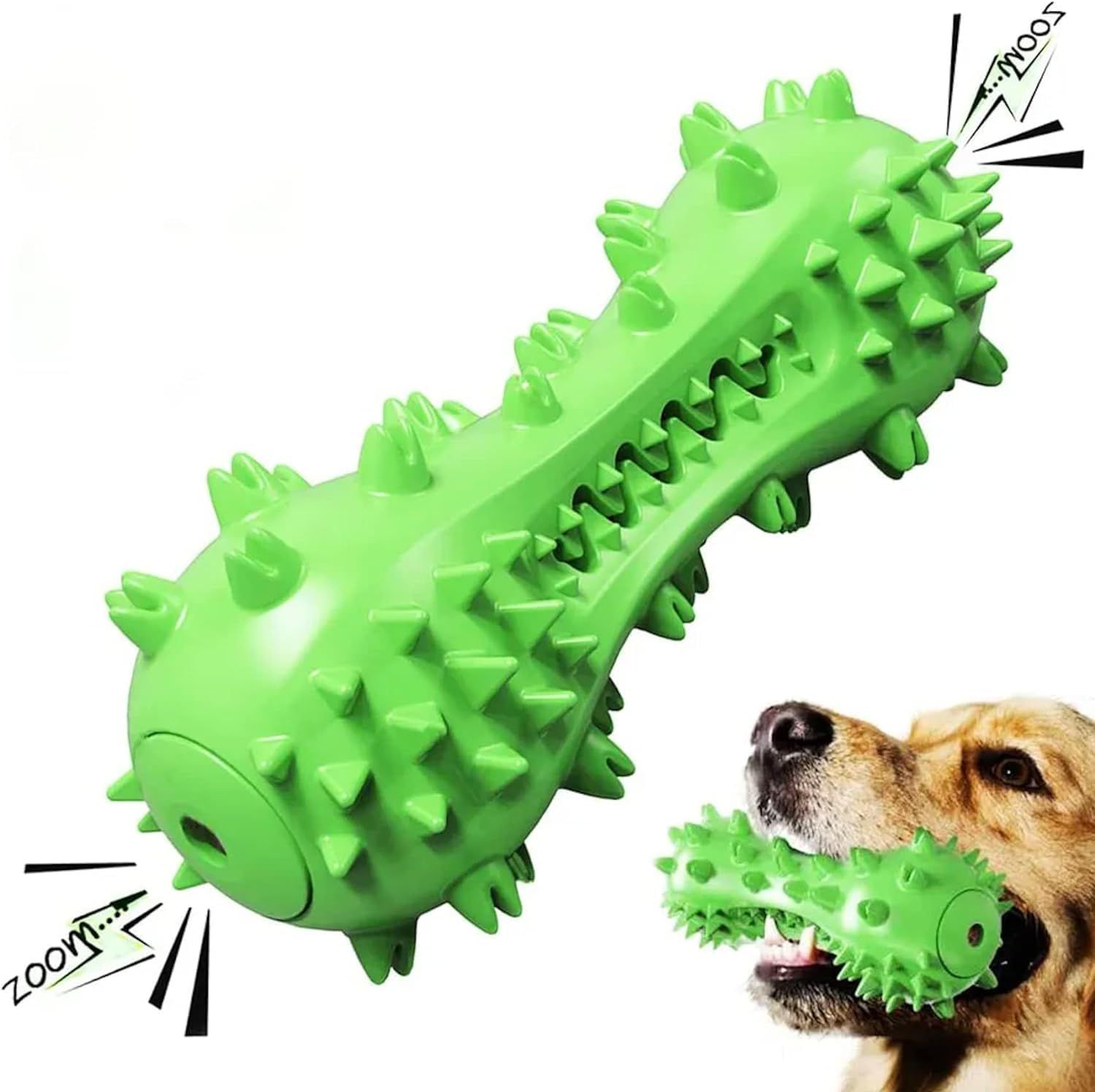 Dog Toy, Toothbrush Dogs Chew Squeaky Toys, Durable Bones for Aggressive view 2