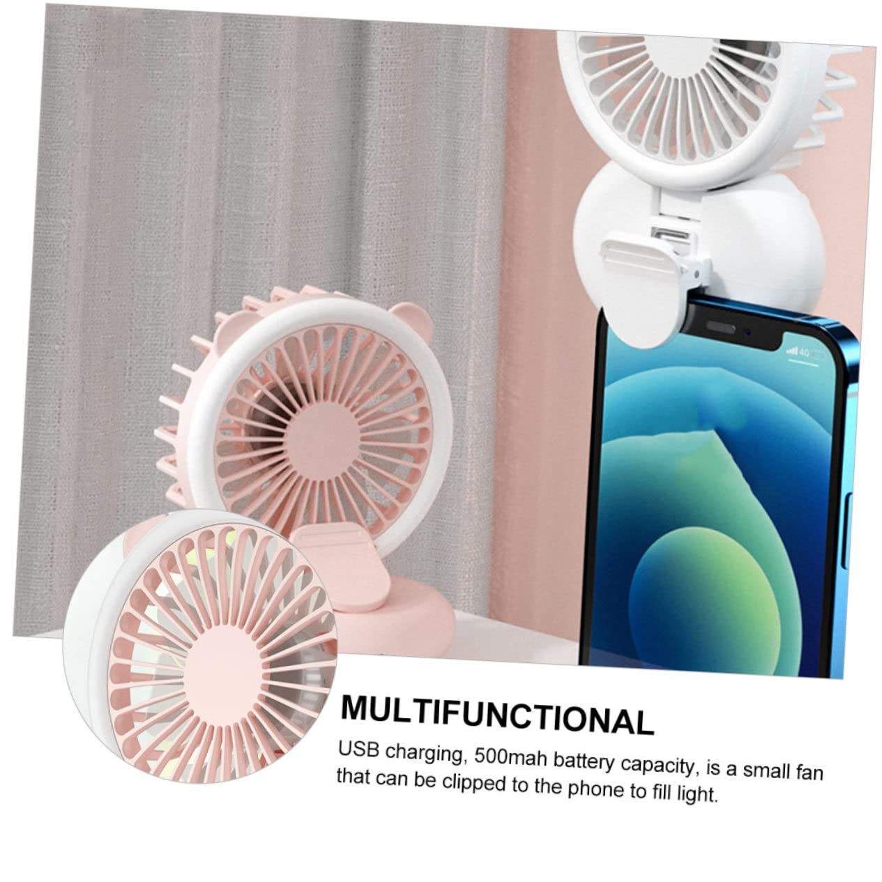 Filling lamp fan, mini clip on fan, mini summer fan, USB personal fan, USB view 2