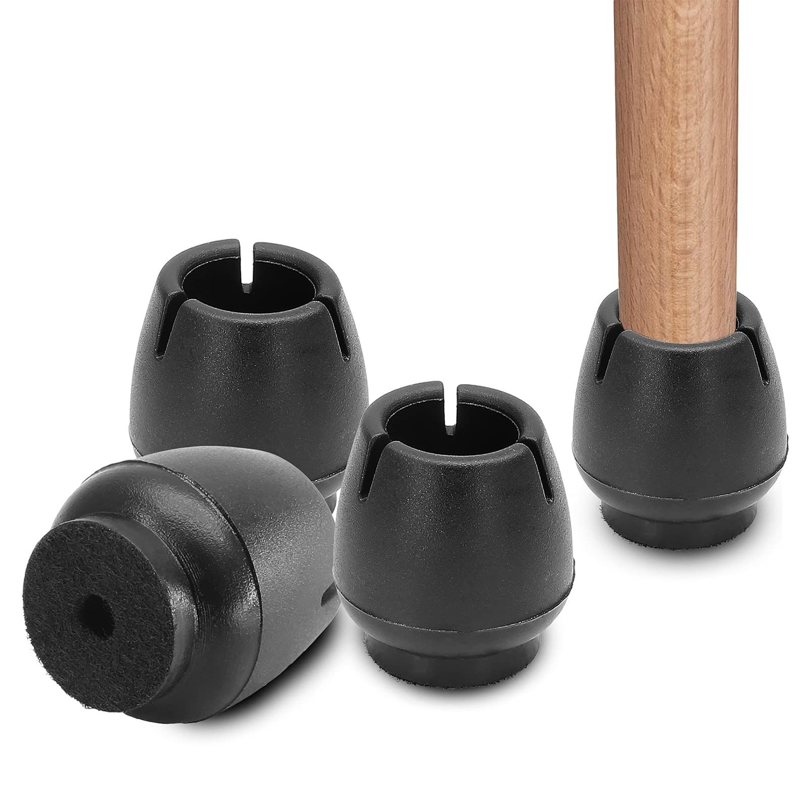 4 pieces of silicone black chair leg caps (3.7cm-4.2cm) silicone chair leg view 3