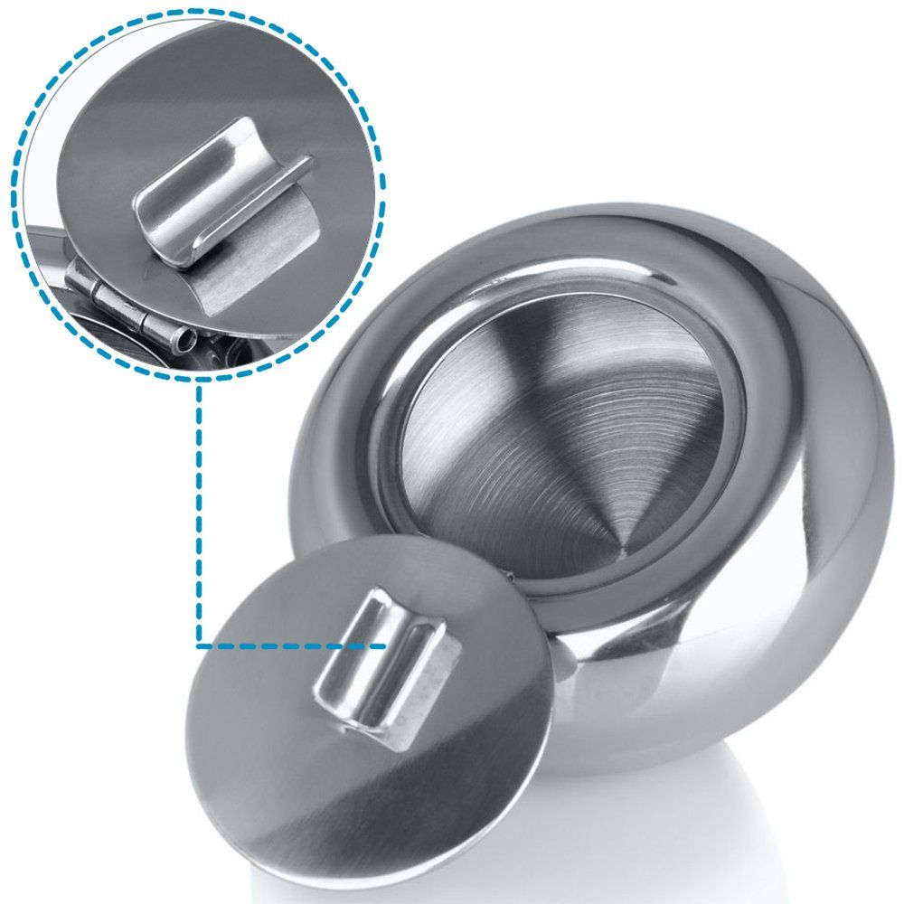 Stainless Steel Cigarette Ashtray with Lid view 3