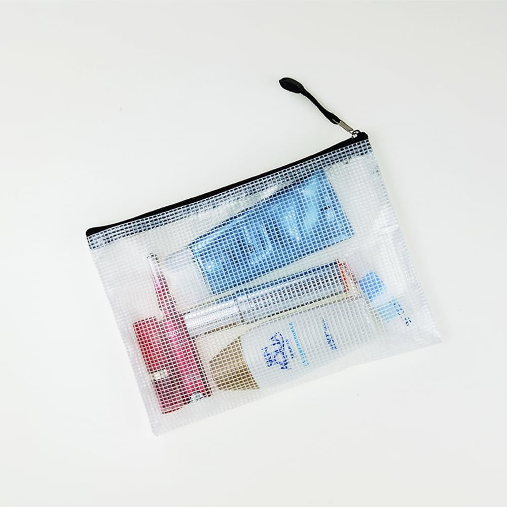 10Pcs Zipper File Bags Plastic Mesh Zipper Pouch Waterproof Document Bag Board view 3