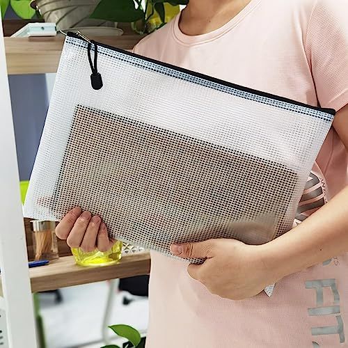 10Pcs Zipper File Bags Plastic Mesh Zipper Pouch Waterproof Document Bag Board view 4