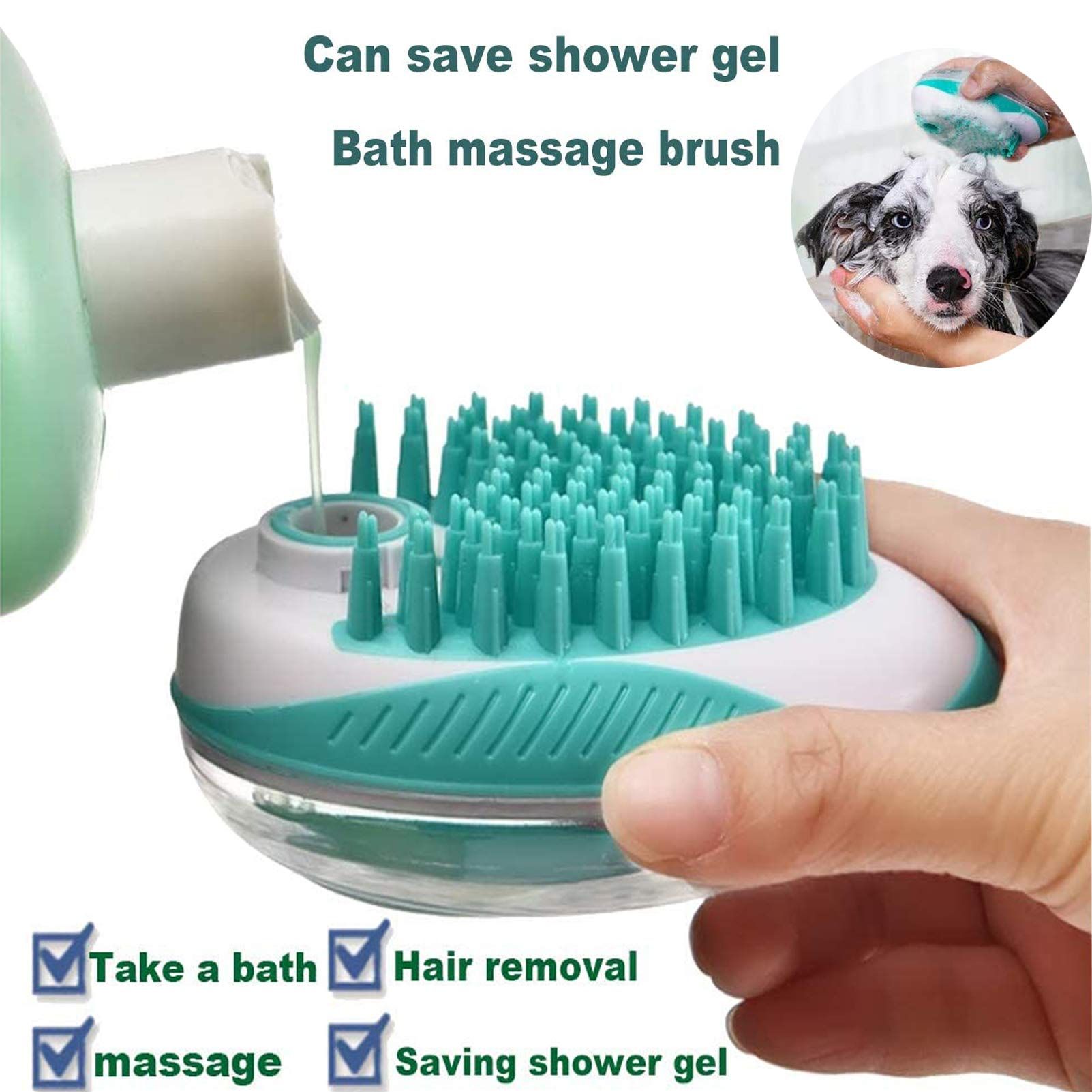 2 in 1 Pet Brush Bath Massage Brush view 2