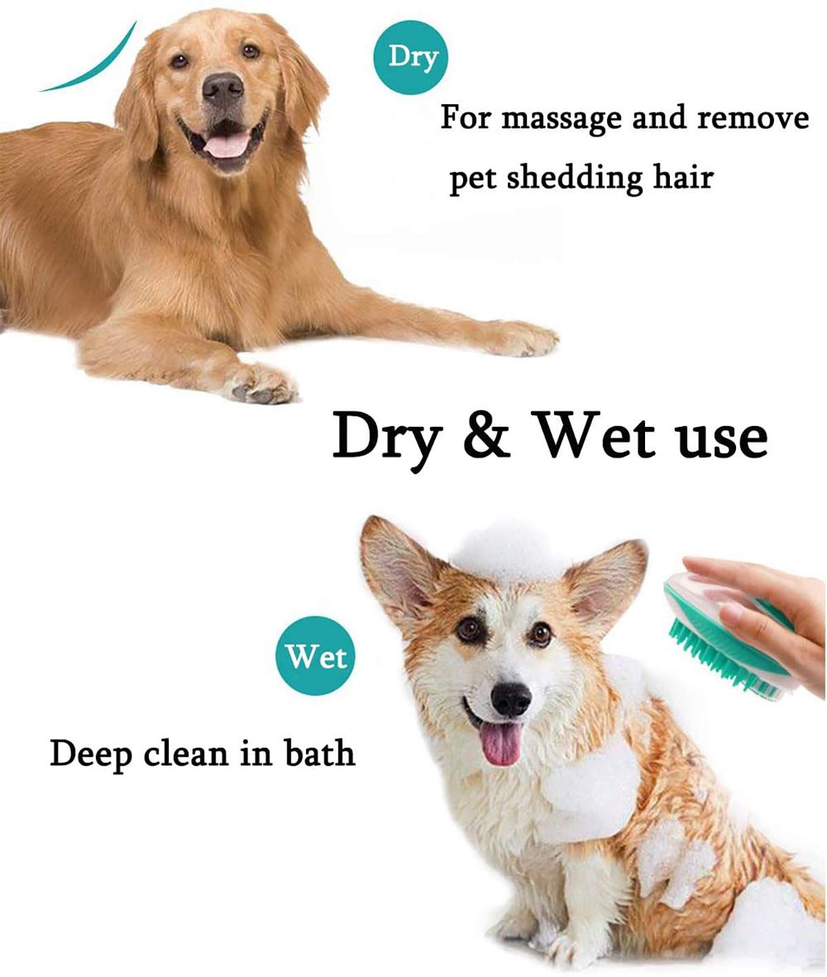 2 in 1 Pet Brush Bath Massage Brush view 5