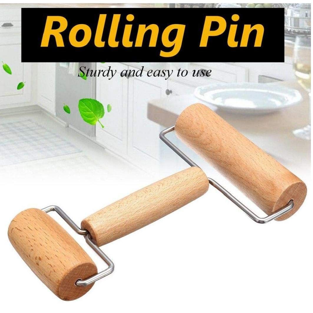 Small Rolling Pin, Wooden Dough Roller, Non-Stick Pizza Roller, Dough Baker view 4