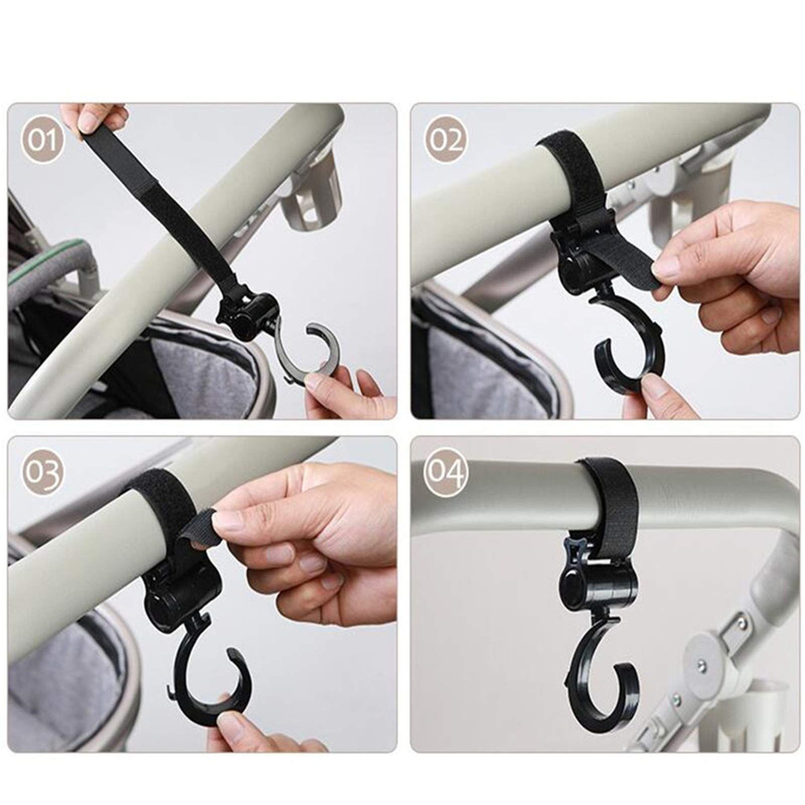 2 PCS Stroller Hooks for Hanging Diaper Bags Baby Stuff Organizer Groceries view 3