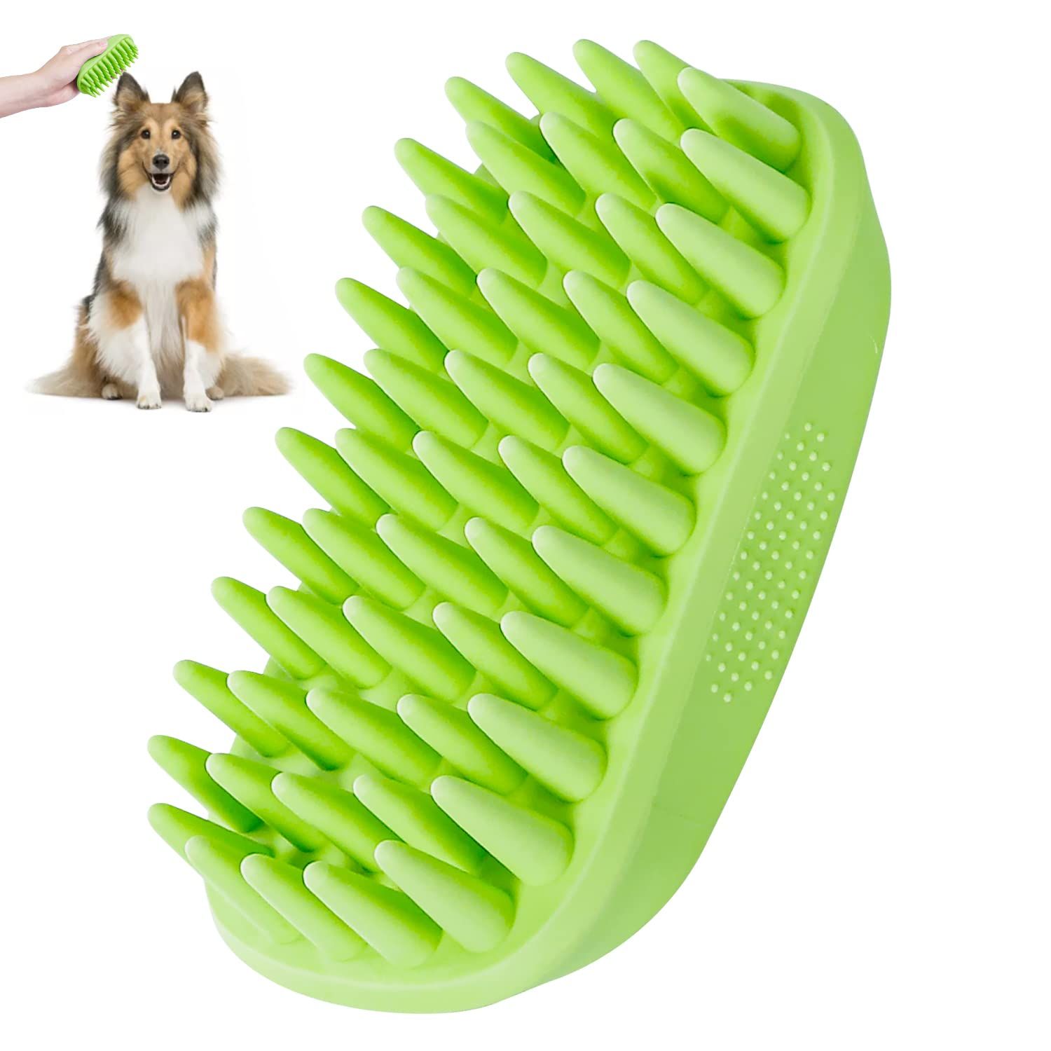 Pet Silicone Shampoo Brush for Long & Short Hair Medium Large Pets Dogs Cats