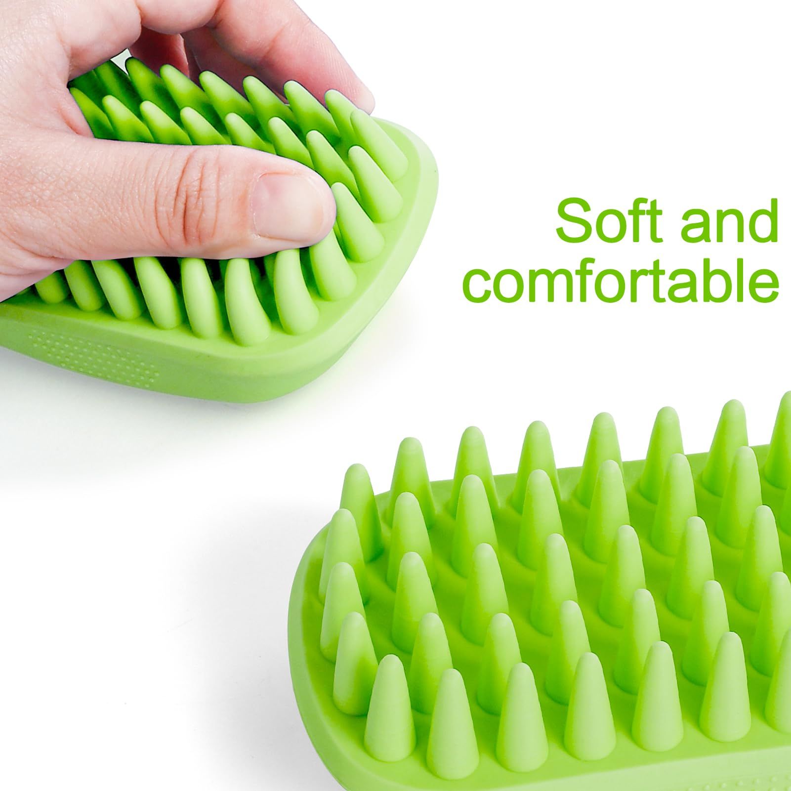 Pet Silicone Shampoo Brush for Long & Short Hair Medium Large Pets Dogs Cats view 2