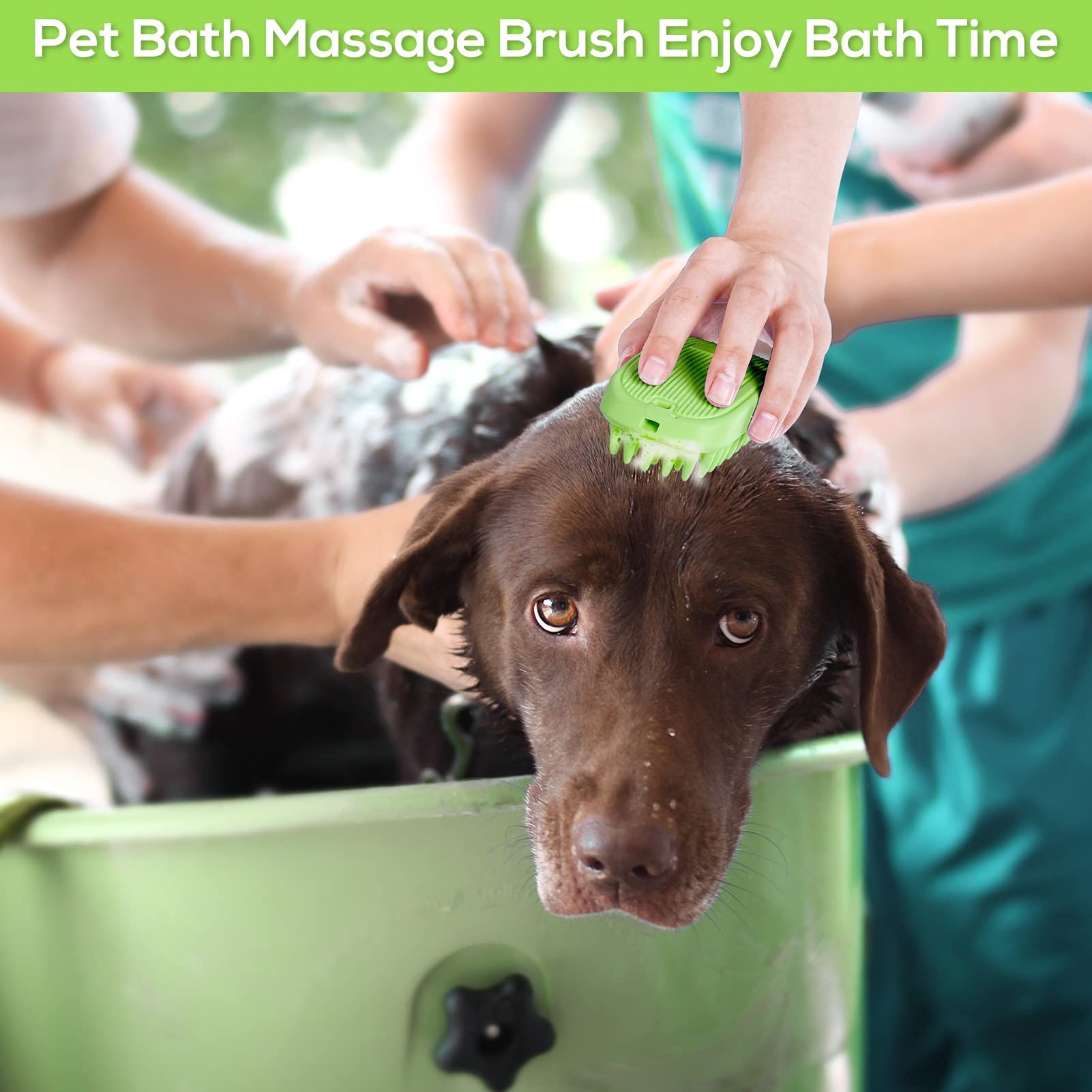 Pet Silicone Shampoo Brush for Long & Short Hair Medium Large Pets Dogs Cats view 4