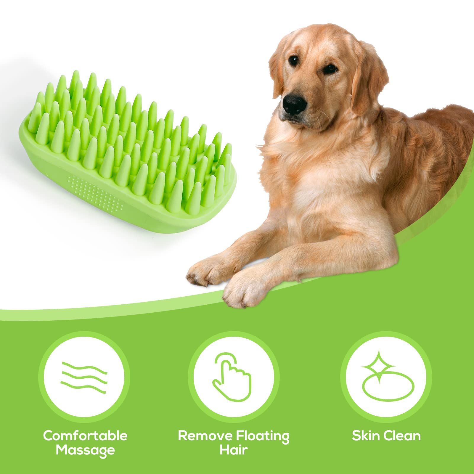 Pet Silicone Shampoo Brush for Long & Short Hair Medium Large Pets Dogs Cats view 5