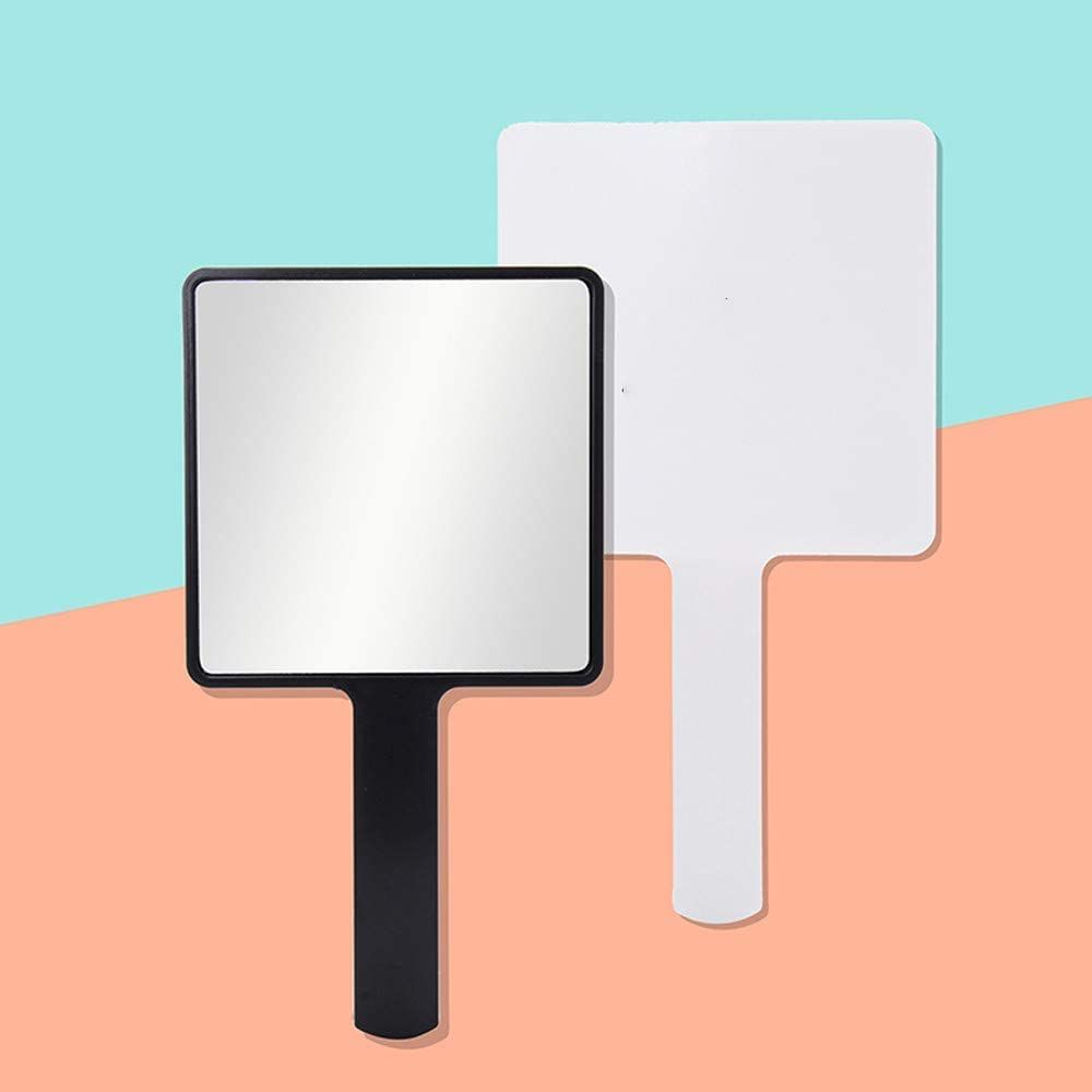 2PCS Rectangle Handheld Mirror Hand Mirror Travel Handheld Mirror Cosmetic view 2