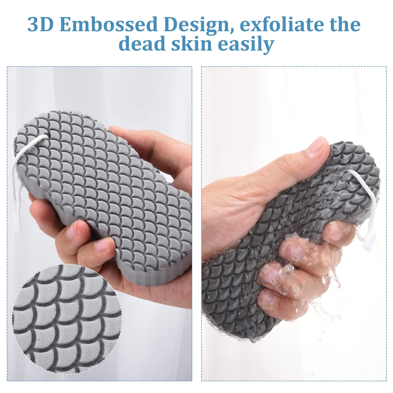 2 PCS Exfoliating Bath Sponge for Shower view 5