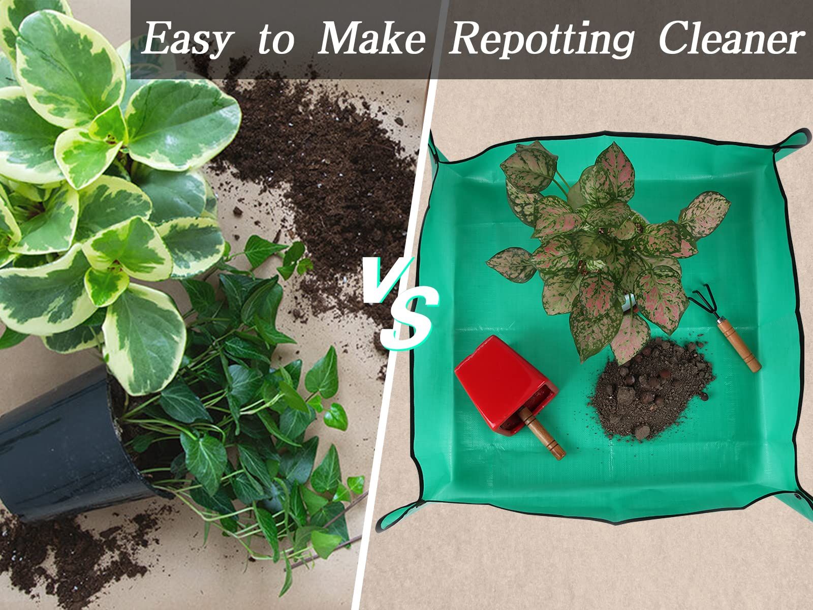 Plant Repotting Mat for Indoor Plants Potting Soil Mix view 2