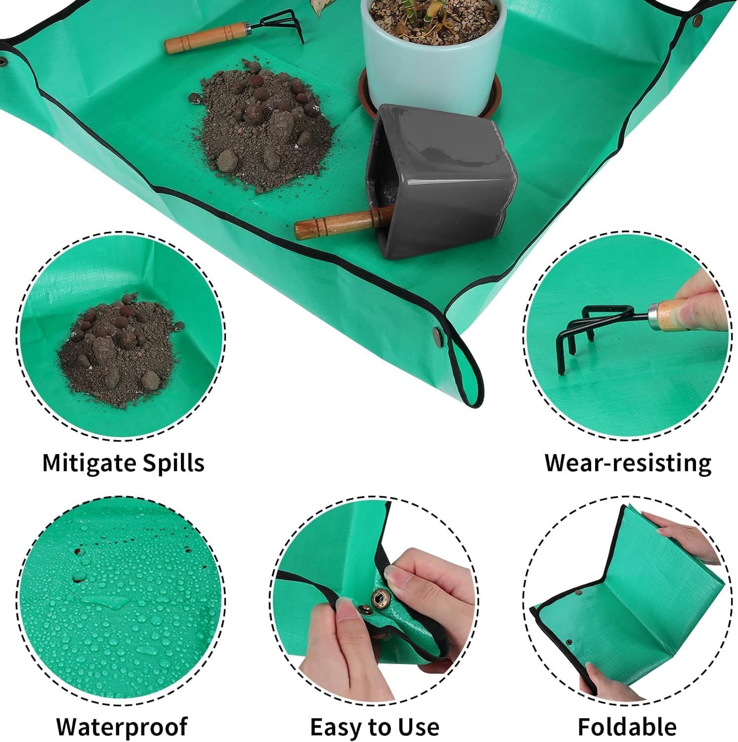 Plant Repotting Mat for Indoor Plants Potting Soil Mix view 4