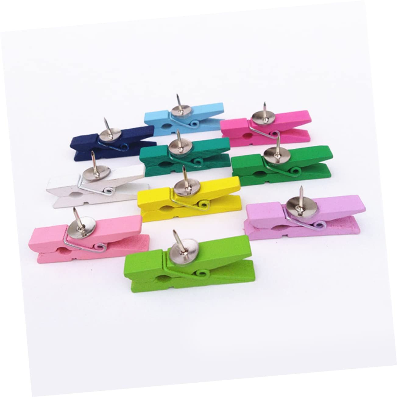 50Pcs Wooden Clips Push Pins Tacks for Cork Board Artwork for Crafts Arts view 2