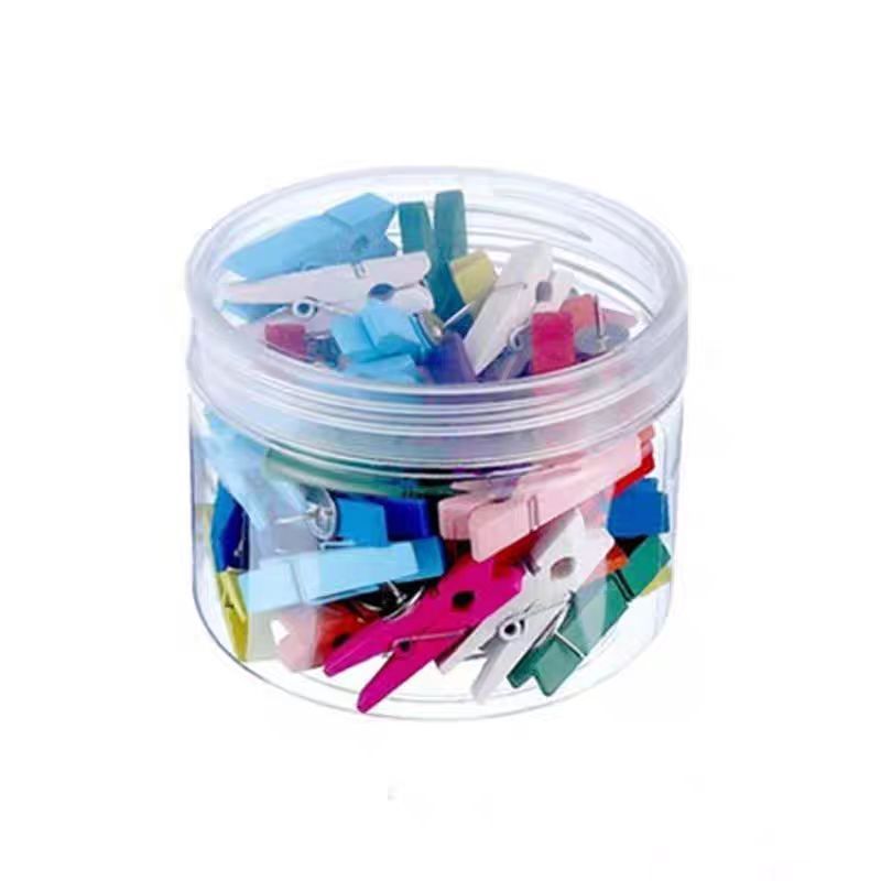 50Pcs Wooden Clips Push Pins Tacks for Cork Board Artwork for Crafts Arts view 5