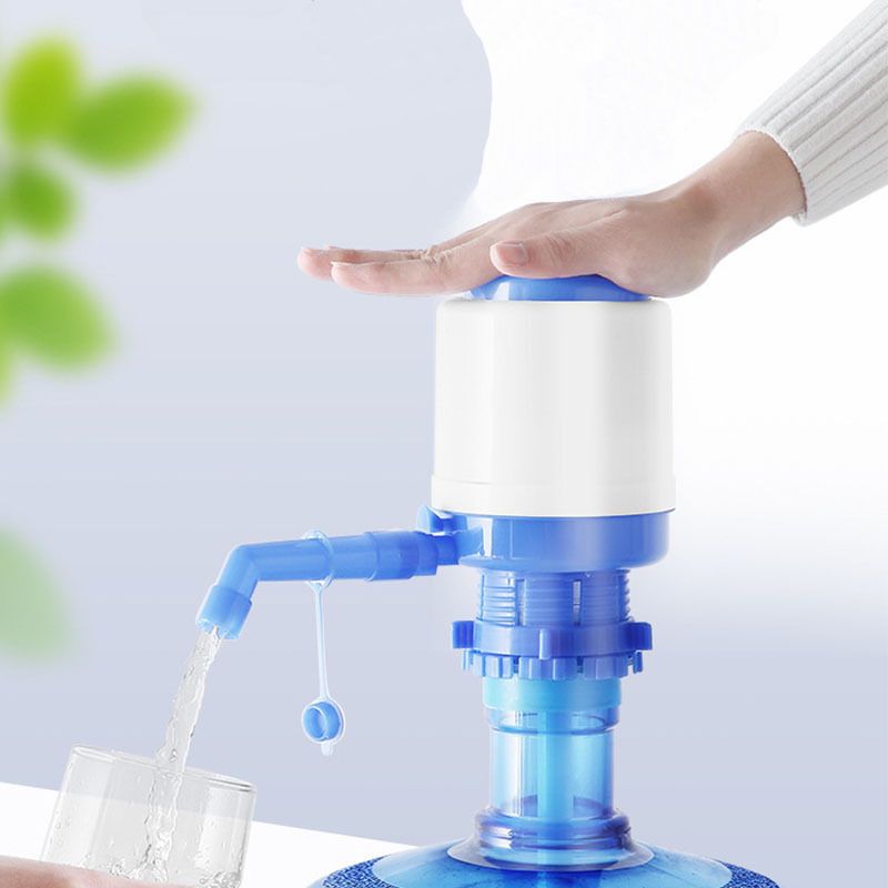 Water Bottles Pump Blue Manual Hand Pressure Drinking Fountain Pressure Press