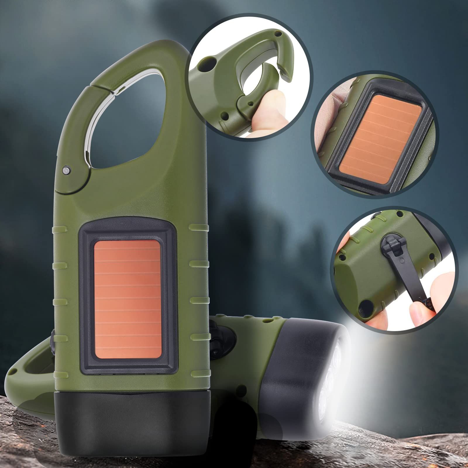Hand Cranking Solar Powered Flashlight view 5