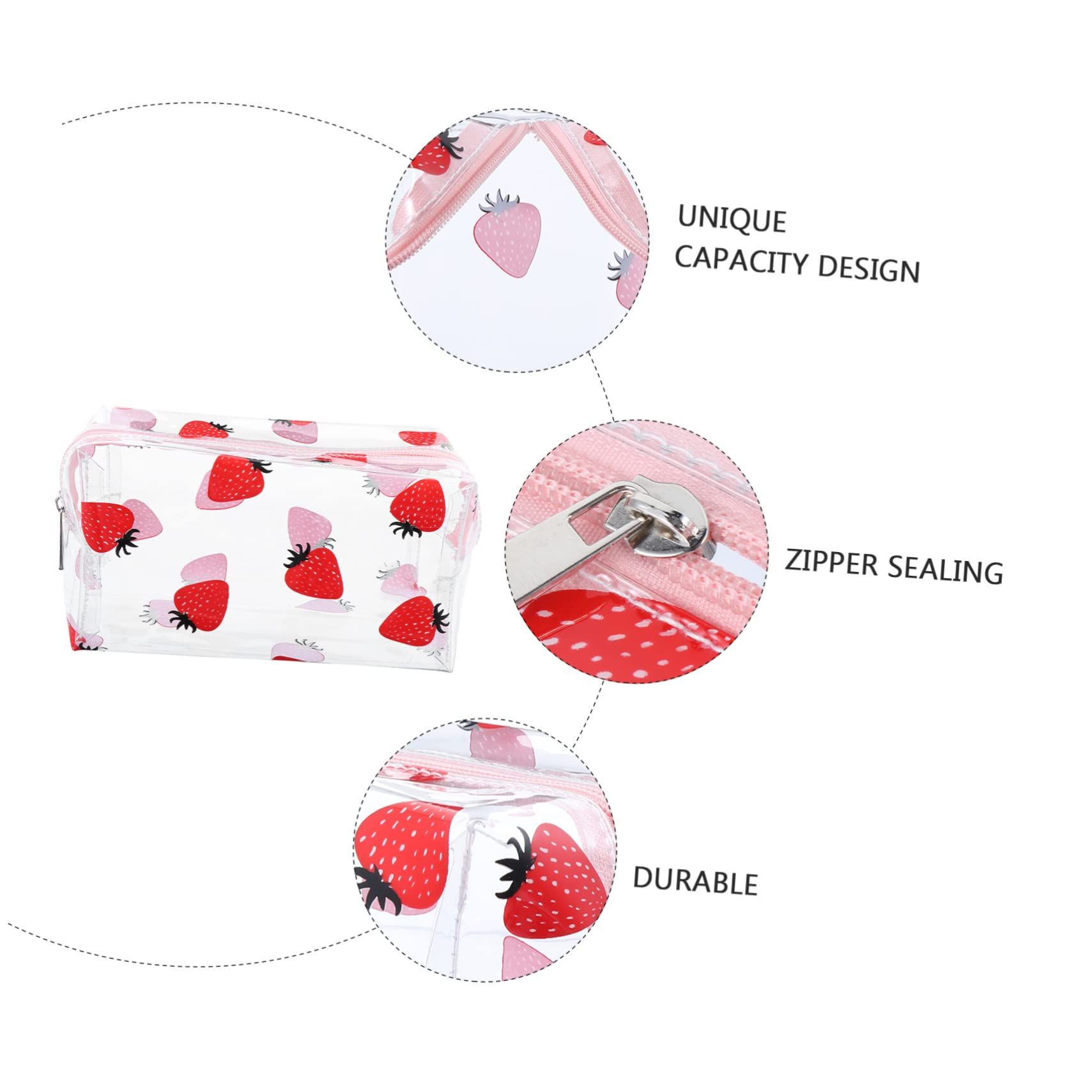 Cute makeup bag, transparent portable makeup bag, waterproof toiletries view 5