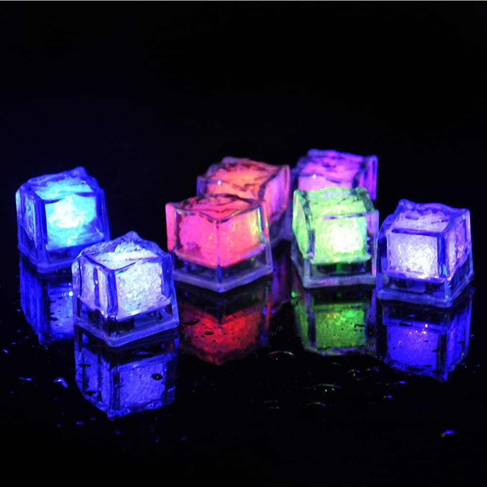 12 pcs Waterproof Led Ice CubeMulti Color Flashing Glow in The Dark LED Light view 4