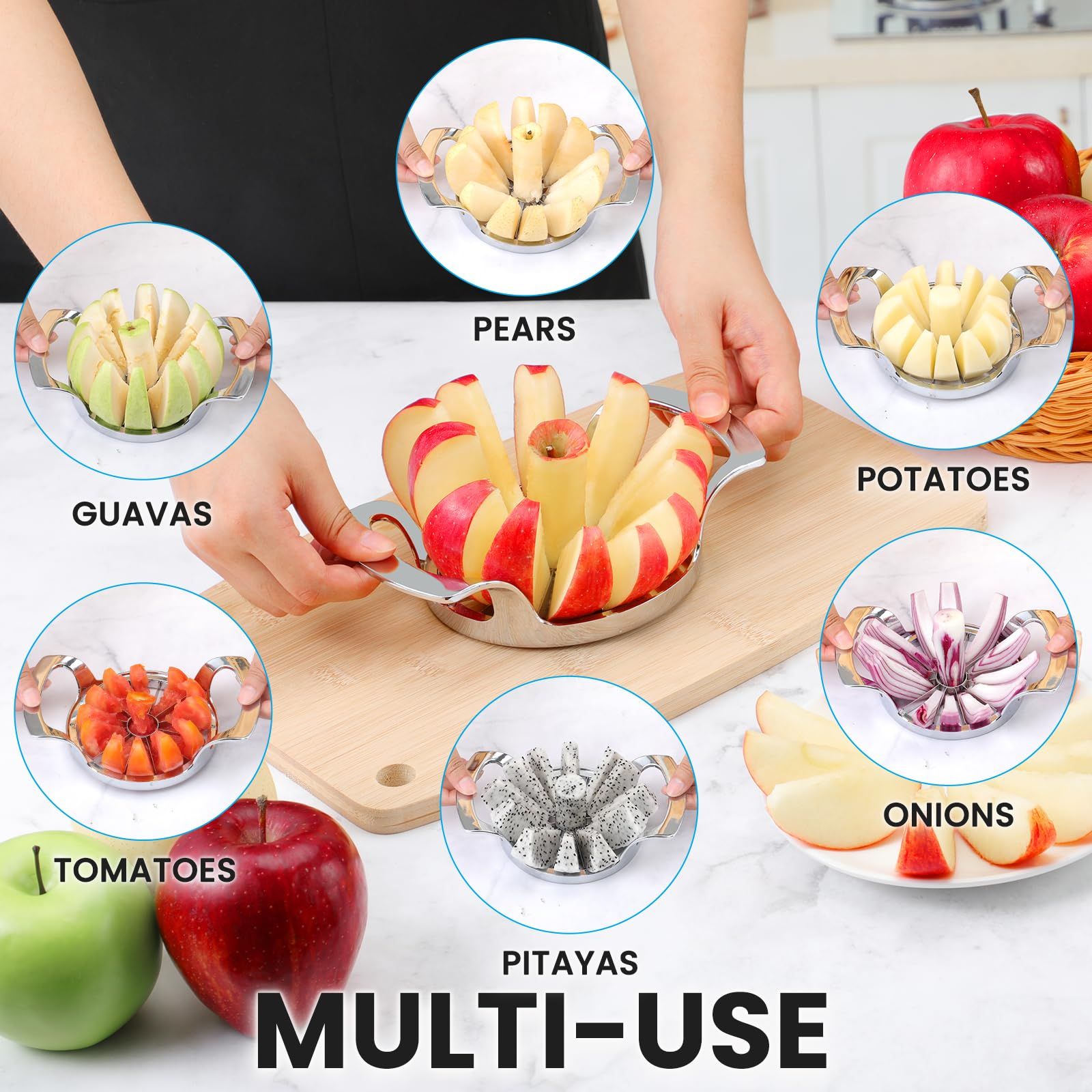 4.1Inch Extra Large Apple Slicer with 12 Blades - Professional Heavy Duty view 4