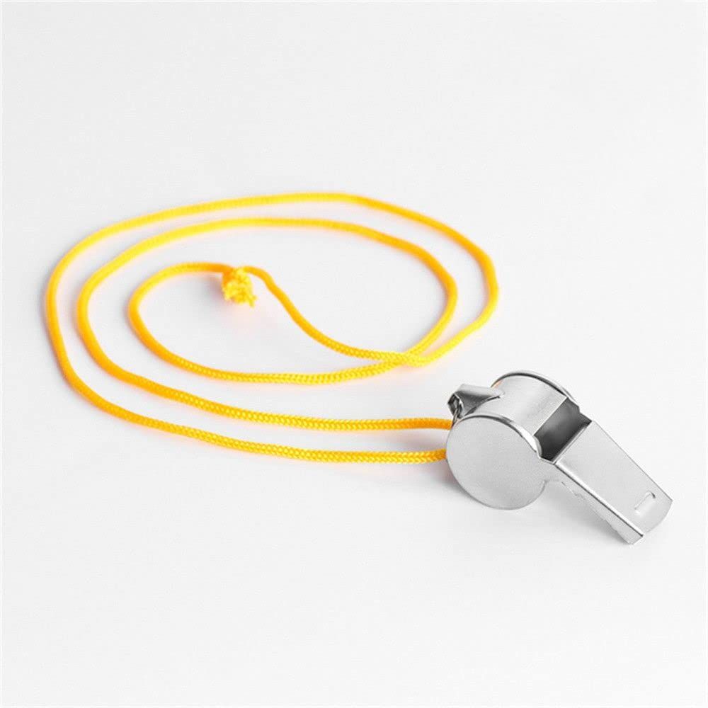Stainless Steel Sports Whistles with Lanyard