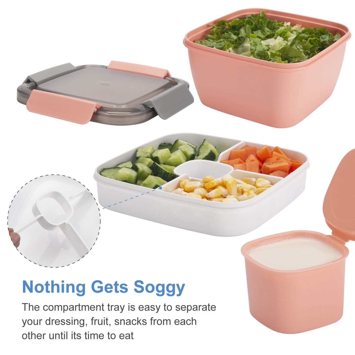Salad Lunch Container To Go view 3