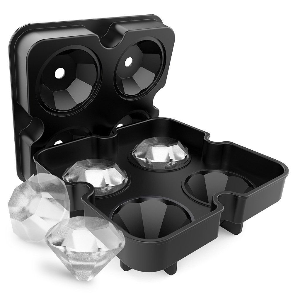 Diamond Ice Cube Molds，Ice Cube trays for whiskey，Food-Grade Silicone ice mold