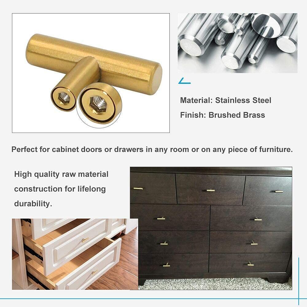 2PCS Gold Drawer Knobs for Kitchen Cabinet Knobs Gold Hardware for Cabinets view 2