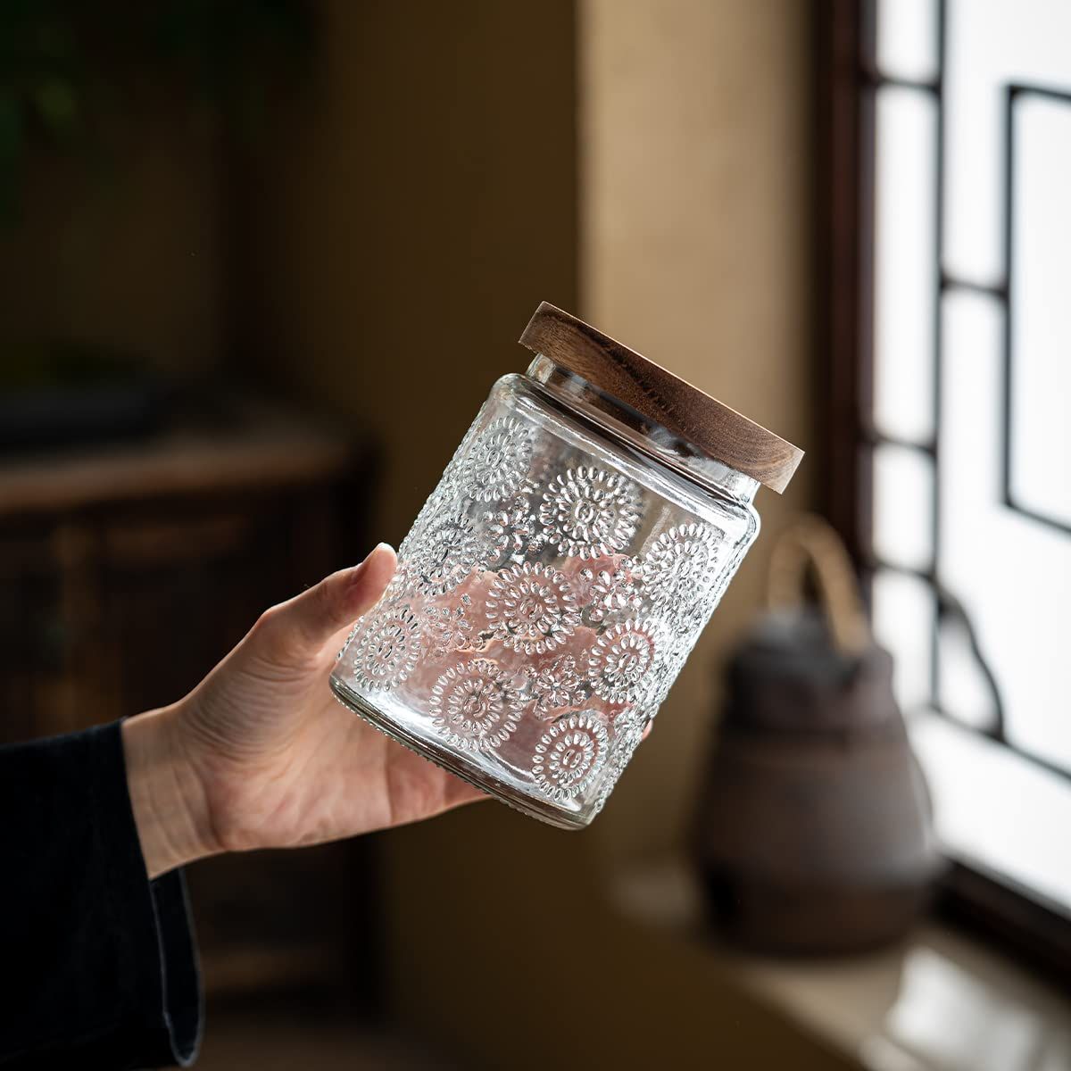Glass Jar with Lid – 24 oz Glass Storage Containers – Premium Jars with view 2